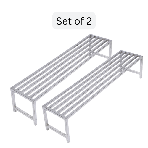 Bench Stands for plants | Stainless Steel | Set of 1 | 3ft-5ft Length, 10inches Height | Heavy-Duty & Durable for Balcony, Garden, Terrace, Indoor Outdoor Use