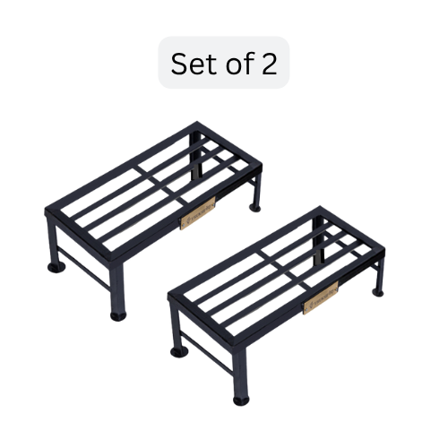 Bench Stands | Black | Set of 2 | 2ft-6ft Length, 1/2 ft Height | Heavy-Duty & Durable for Balcony, Garden, Terrace, Indoor Outdoor Use