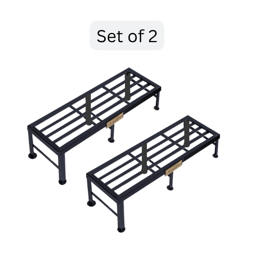 Bench Stands | Black | Set of 2 | 2ft-6ft Length, 1/2 ft Height | Heavy-Duty & Durable for Balcony, Garden, Terrace, Indoor Outdoor Use