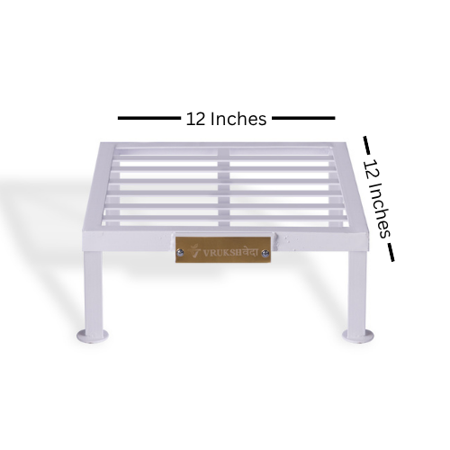 Iron Square Pots Stand | White Powder Coated |Set of 2 & 4 – Sturdy Metal Plant Stand | Available in 12x12", 15x15", & 18x18"