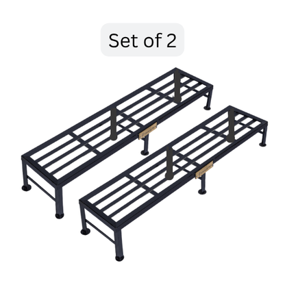 Bench Stands | Black | Set of 2 | 2ft-6ft Length, 1/2 ft Height | Heavy-Duty & Durable for Balcony, Garden, Terrace, Indoor Outdoor Use