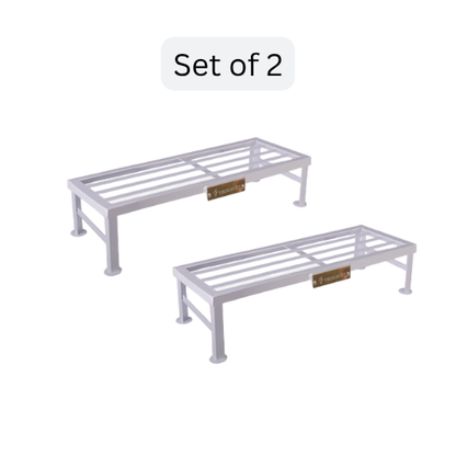 set of 2 Elegant White powder coated Stand fro garden
