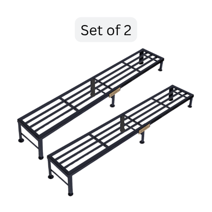 Bench Stands | Black | Set of 2 | 2ft-6ft Length, 1/2 ft Height | Heavy-Duty & Durable for Balcony, Garden, Terrace, Indoor Outdoor Use