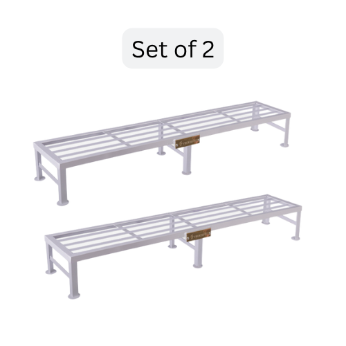 set of 2 Elegant White powder coated Stand for modern garden look
