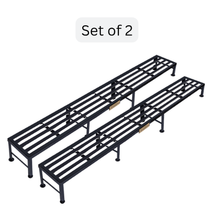 Bench Stands | Black | Set of 2 | 2ft-6ft Length, 1/2 ft Height | Heavy-Duty & Durable for Balcony, Garden, Terrace, Indoor Outdoor Use