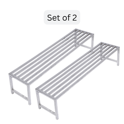 Bench Stands for plants | Stainless Steel | Set of 1 | 3ft-5ft Length, 10inches Height | Heavy-Duty & Durable for Balcony, Garden, Terrace, Indoor Outdoor Use