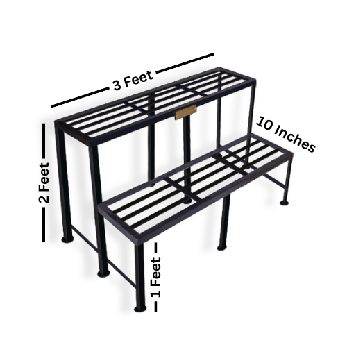 3 feet 2 tier Black Step Stand