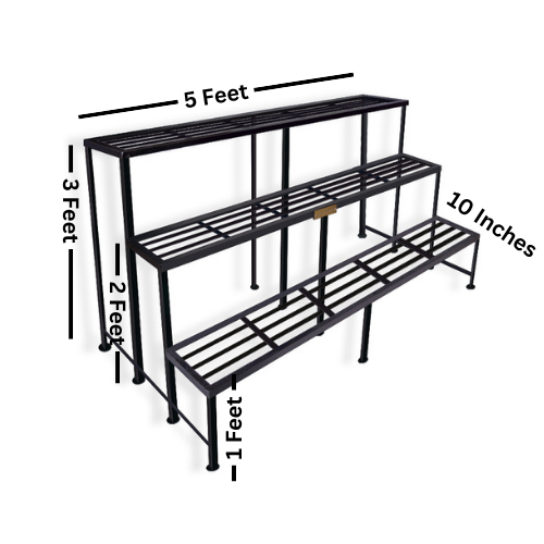 5 feet, 3 tier Step Display Rack