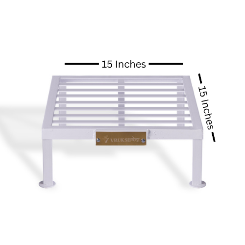 Iron Square Pots Stand | White Powder Coated |Set of 2 & 4 – Sturdy Metal Plant Stand | Available in 12x12", 15x15", & 18x18"