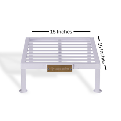 Iron Square Pots Stand | White Powder Coated |Set of 2 & 4 – Sturdy Metal Plant Stand | Available in 12x12", 15x15", & 18x18"