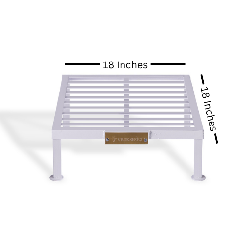 Iron Square Pots Stand | White Powder Coated |Set of 2 & 4 – Sturdy Metal Plant Stand | Available in 12x12", 15x15", & 18x18"